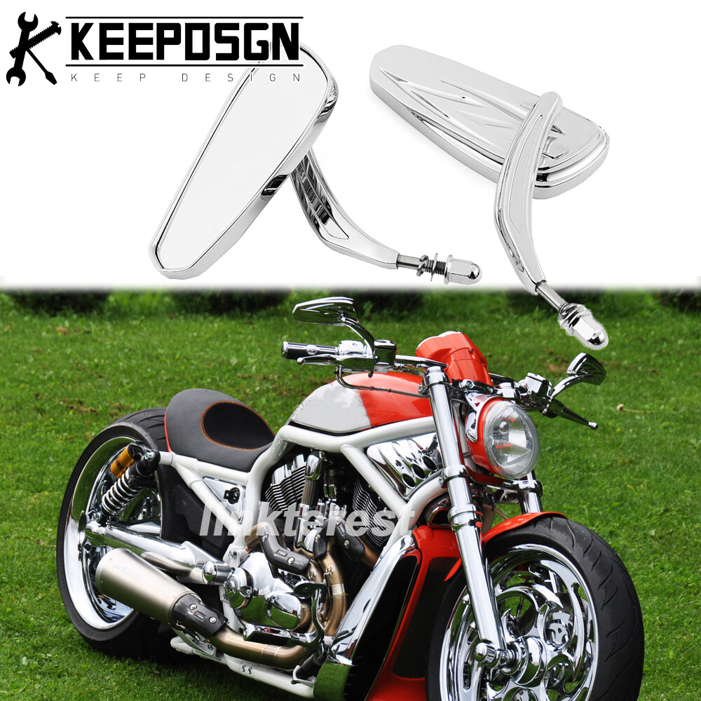 Motorcycle Chrome Rearview Side Mirror 8mm for Harley Davidson V