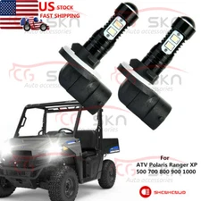 2pcs LED Headlight Bulb For ATV Polaris Ranger XP 500 700 800 900 1000 2007-2018