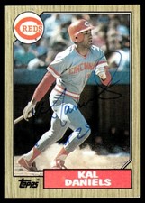 1987 Topps Kal Daniels Auto Cincinnati Reds #466 Card COA Signed