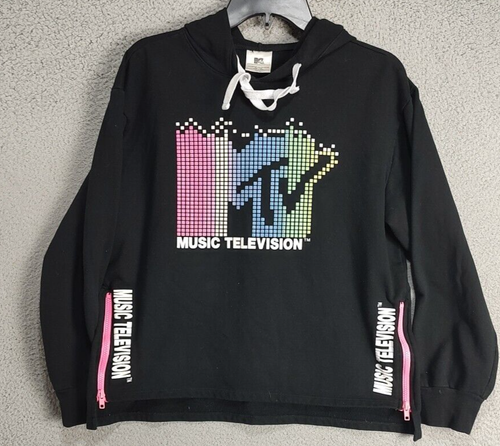 M TV Jacket Youth Medium Black Graphic Music Videos Rock Bands Hoodie Unisex - Picture 3 of 12