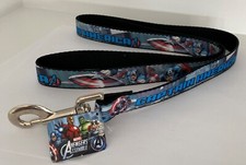Avengers Captain America Marvel Buckle Down Seatbelt 1  Dog Leash 48" NEW 
