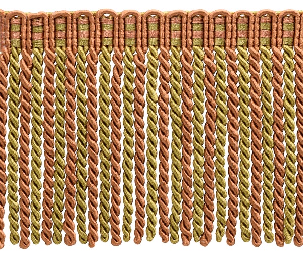 DÉCopro Gold-Borte Olive Beige Mit 6 Zoll Quastenfransen, Auburn Akzente, 1 Yard-image
