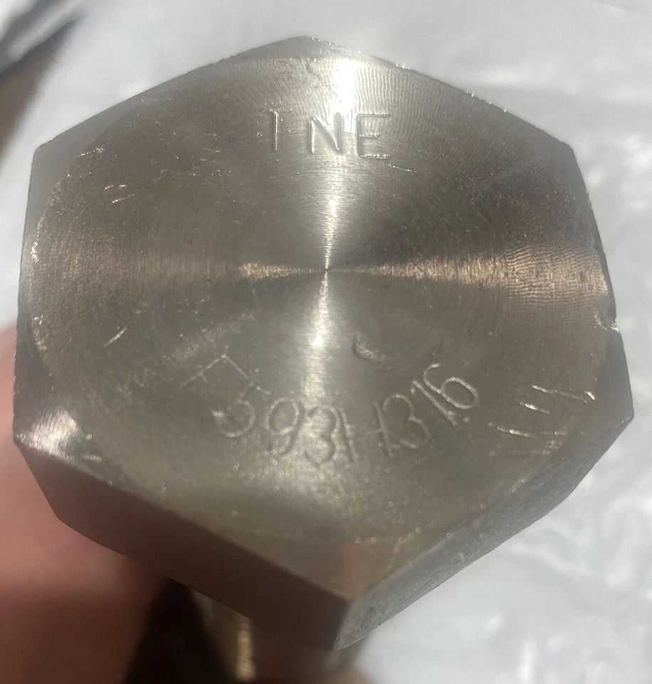 Brady 1-1/4 -7x4 英寸长帽下,六角头帽螺丝,SS 316,TNE F593H316 粗 — 第 2/4 张图片