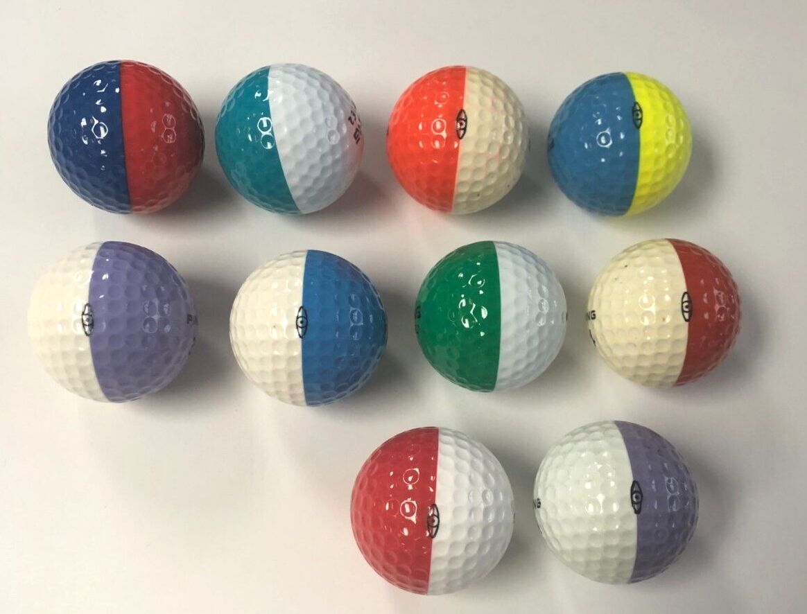 Lot of 10 Vintage MultiColored Balls Ping Golf Balls eBay