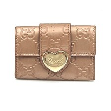 Étui à clés GUCCI GG toile Guccissima cuir rose or 203551 authentique 713