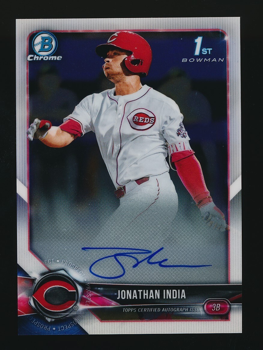 2018 Bowman Draft Chrome Draft Pick Auto Jonathan India #CDA-JI Cincinnati Reds