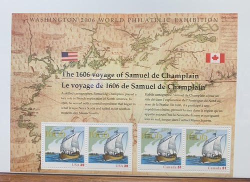 2005 USPS Stamp Sheet ~ The 1606 Voyage Of Samuel de Champlain ~ 39 Cent - Picture 2 of 6