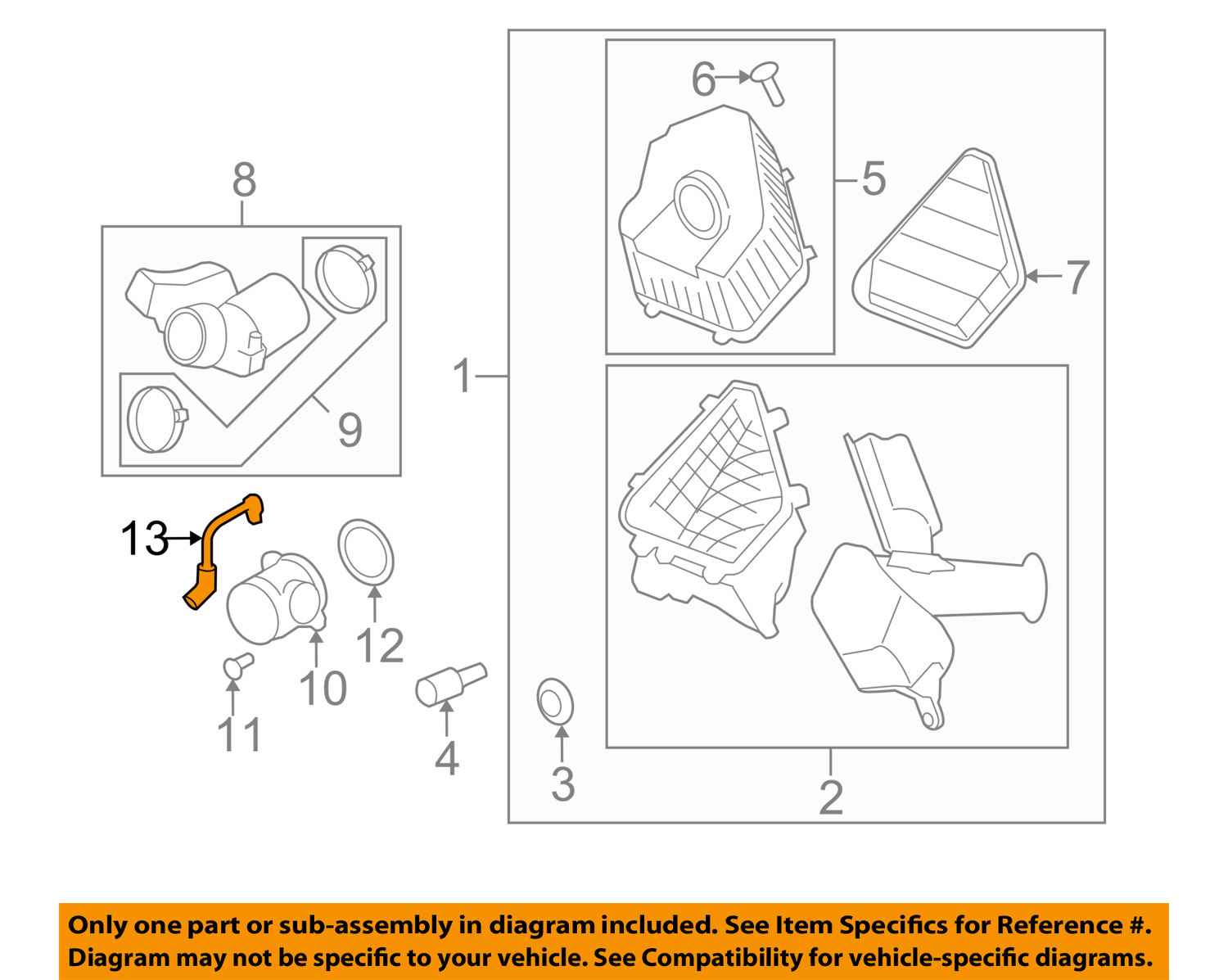 Buick GM OEM 0911 Enclave Air Cleaner IntakePCV Valve Tube Hose