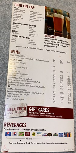 Miller’s Ale House Restaurant Speisekarte 2018 Florida - Bild 2 von 4