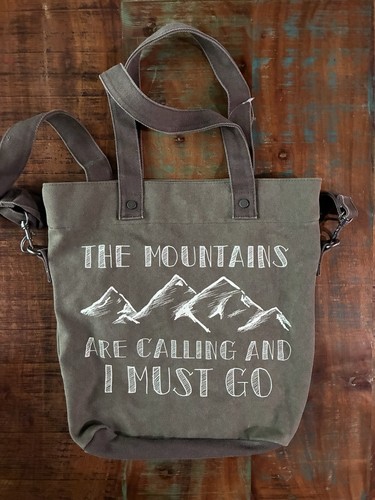 Multi Purpose Great Heavy Canvas Boat Tote Bag in Olive X Navy, Made in U.S.A.