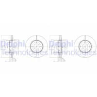 2X Delphi Bremsscheiben 281Mm BelÜFtet Vorne Passend FÜR Mitsubishi Colt Smart