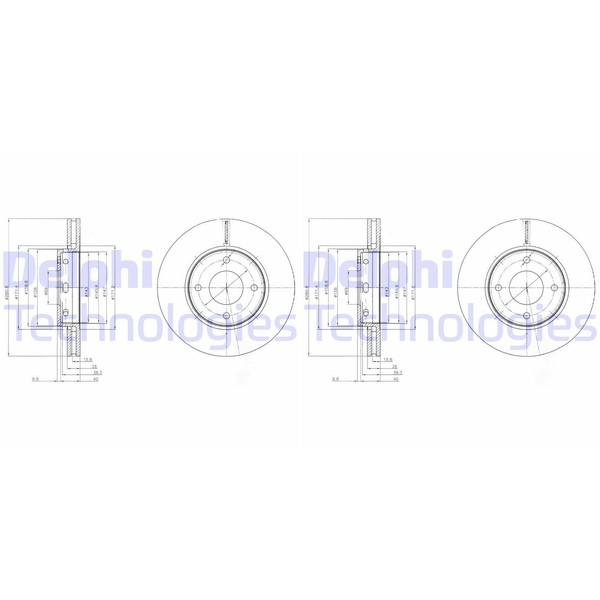 2X Delphi Bremsscheiben 281Mm BelÜFtet Vorne Passend FÜR Mitsubishi Colt Smart-image
