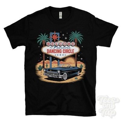 Lustiges T-SHIRT TANZENDER KREIS LAS VEGAS ZEICHEN PARODIE Alderbury Wiltshire England