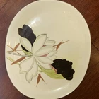 Vintage Red Wing Pottery Lotus Pattern Hand Painted Serving Platter 13” x 11”