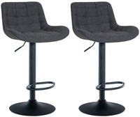 2Er Set Barhocker Tover Stoff Schwarz
