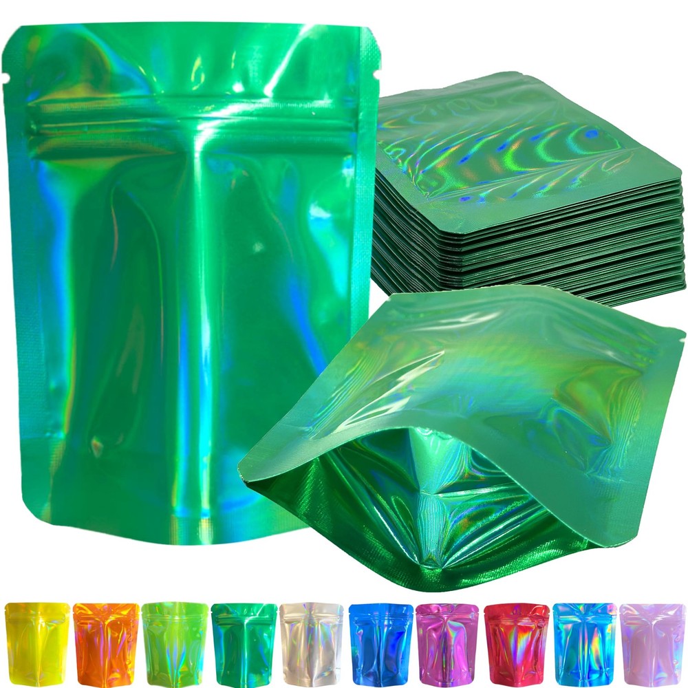100 Pack Smell Proof Mylar Bags - Resealable Food Storage for Freshness & Odor Control