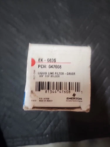Emerson EK 083S PCN047608 Liquid Line Filter-Drier 3/8" ODF Solder New