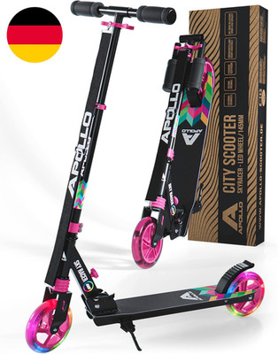 Apollo Skyracer City Roller Mit LED Leuchträdern, Roller Für Kinder Ab 6 Jahre, 