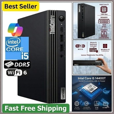 Lenovo ThinkCentre Tiny M70q Genuine AI Business Desktop 12TD001RUS Gen5 i5 16GB
