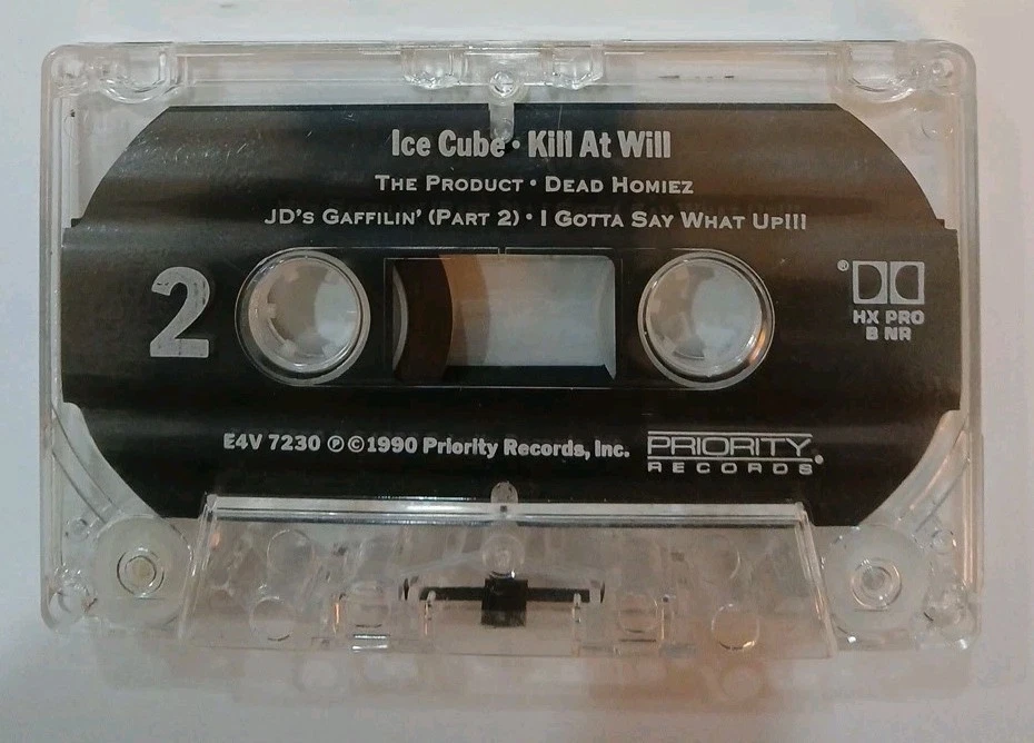 Ice Cube~Kill At Will~EP~1990 Priority Records Cassette Tape~Sir Jinx~Chuck D - Imagem 3 de 3