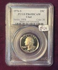 1976-S PCGS PR69DCAM Clad 25c Graded Slab Collectible
