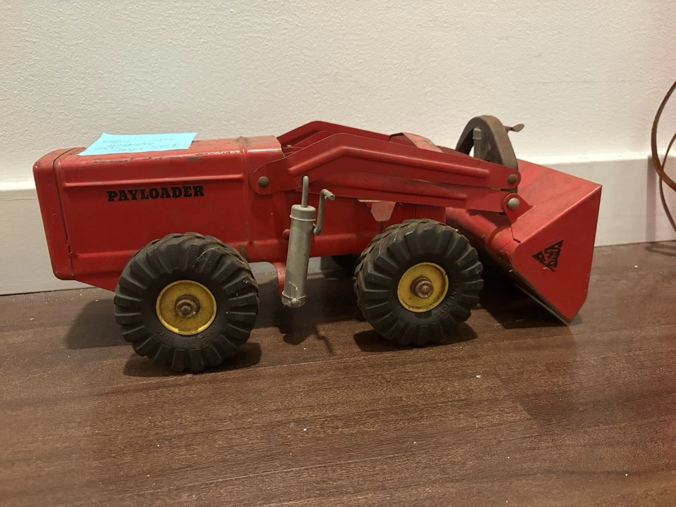 Antique Nylint 1950s Rubber Wheel Payloader, Plow, And Tractor Set - Image 3 of 4