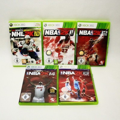 Xbox 360 Bundle: NBA 2K14/13/12/11 + NHL 2K10 | PAL | Komplett | Sehr gut | Top!