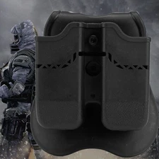Tactical OWB Double Magazine Pouch Paddle Holster for .40 9mm Pistol Mag Holder