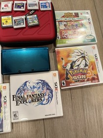 Nintendo 3DS Aqua Blue Bundle Pok&eacute;mon Moon Pok&eacute;mon Sun