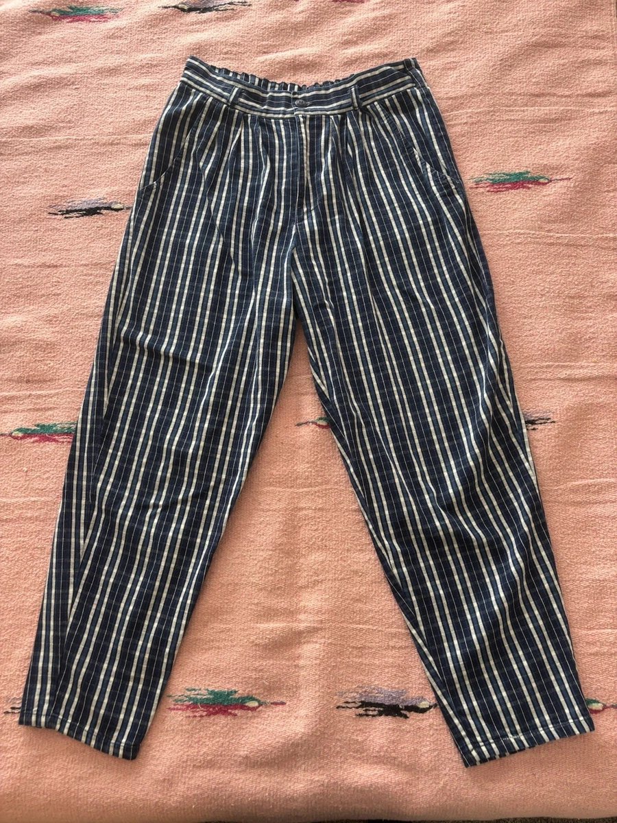【80s】 VINTAGE BLACK STRIPE TROUSERS Cotton 1980s Vintage Pants for Women for sale | eBay