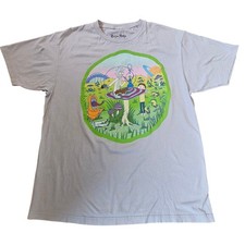 Rick and Morty Adult Swim Ripple Junction Gray Graphic T-Shirt Mens Large 2017