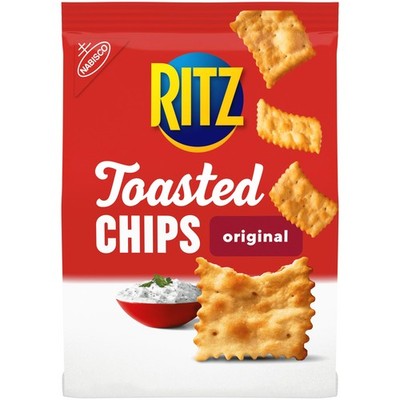 RITZ Toasted Chips Original Crackers, Party Snacks, 8.1 Ounce (Pack of 1)