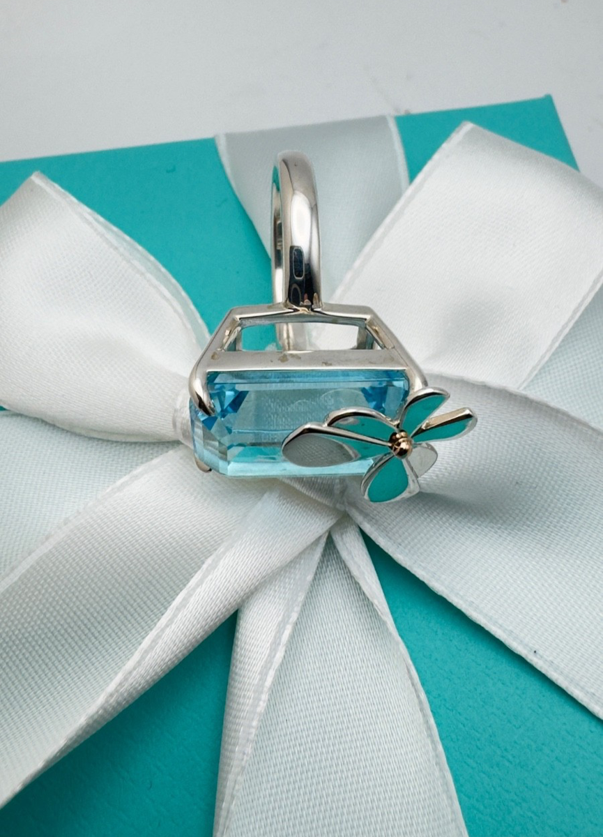 Tiffany シルバー925 バタフライ　チャーム Tiffany &Co. RTT Blue Topaz Love Bugs Butterfly Ring size 6 Sterl