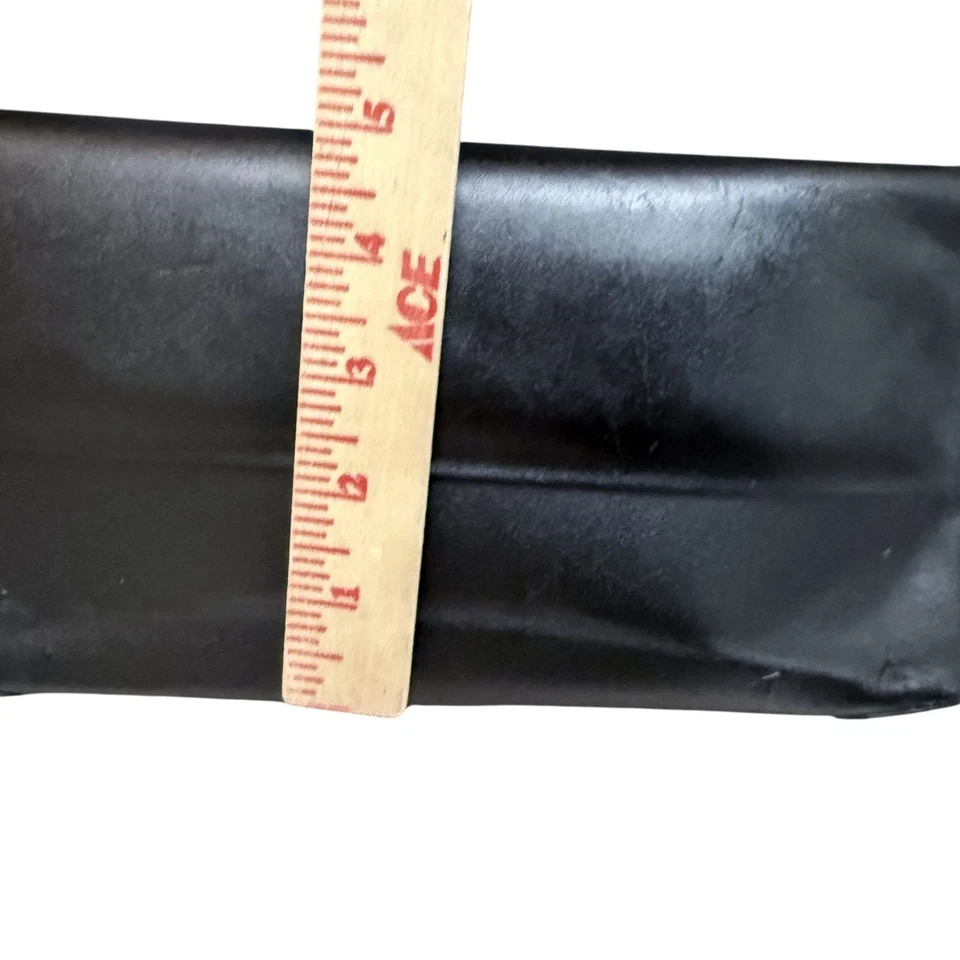 Bolso Bandolera Francesco Biasia Para Mujer Negro Solapa Cuero Brillante Hecho en Italia Cartera Foto 4 de 4