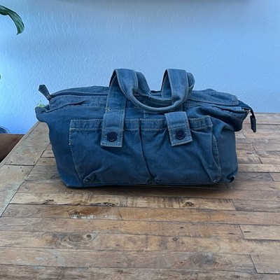 Canvas Duffle Bag Double Handles Multiple Pockets