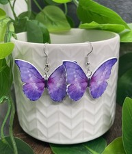 1.5  Silver-tone Butterfly Boho Drop Dangle Earring Set New Free Ship B7953