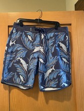 Salt Life Men  s SLX-QD Blue / Orange Aqua Trunks Boardshorts/SwimShorts NWT 34