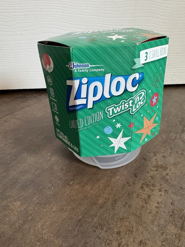 Ziploc Twist ‘n Lock Limited Edition 3 Containers Small Round 16oz New