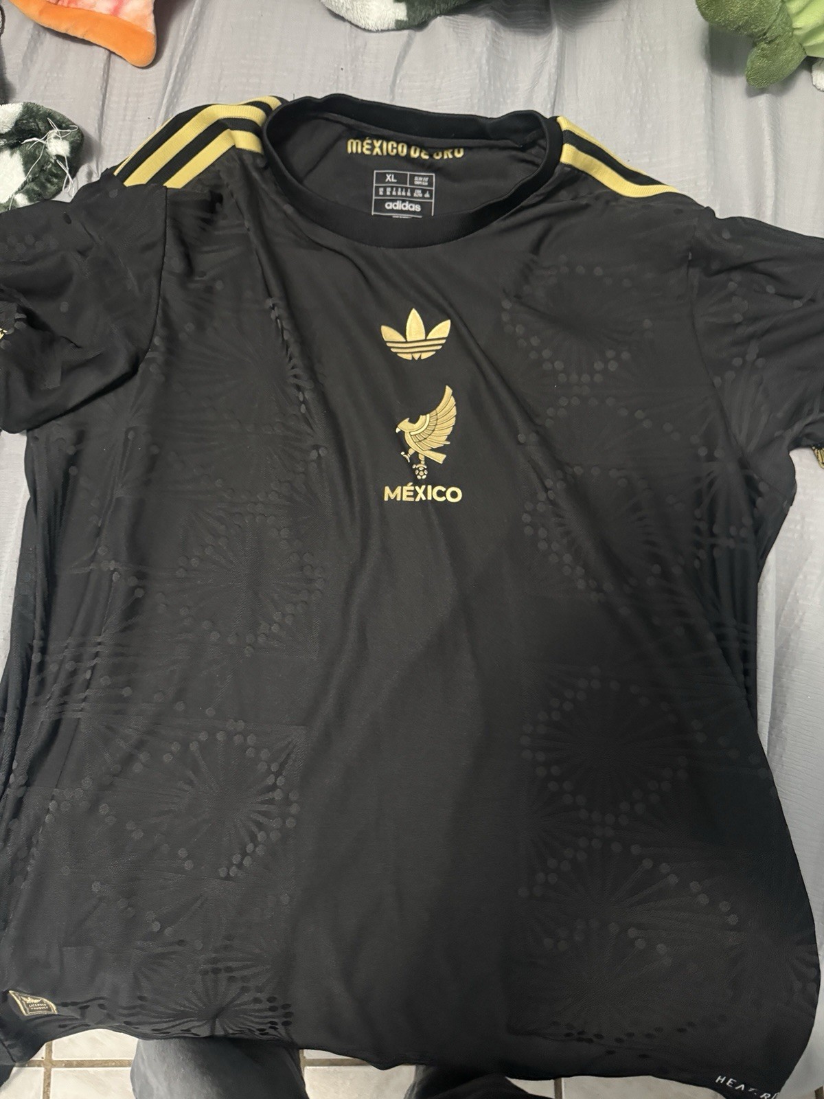 NWT Authentic Adidas Mexico Gold Cup Black/gold 2025 Soccer Jersey Sz XL JF2639