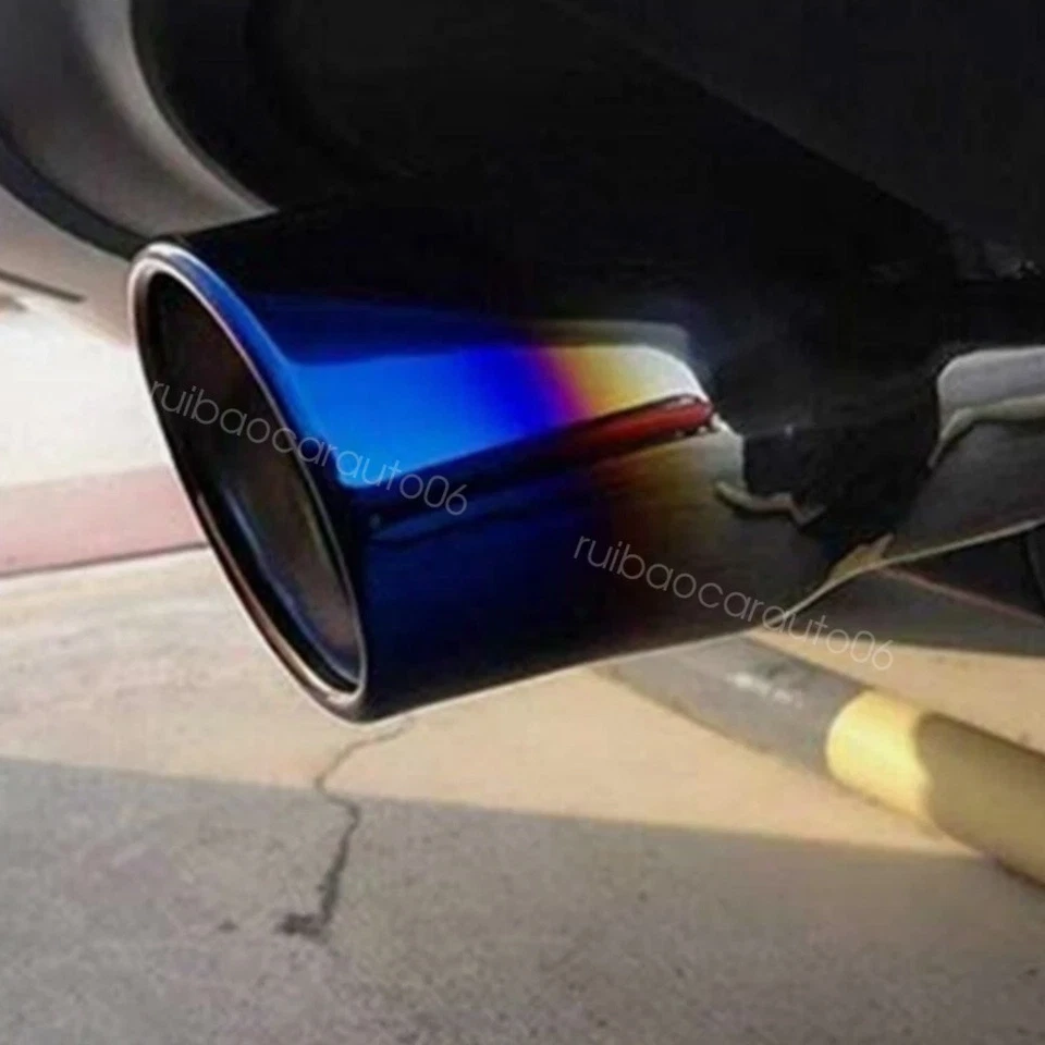 Car Pipe Tip Rear Tail Throat Muffler Stainless Steel Blue For Mazda MX-5 Miata - Image 4 of 4