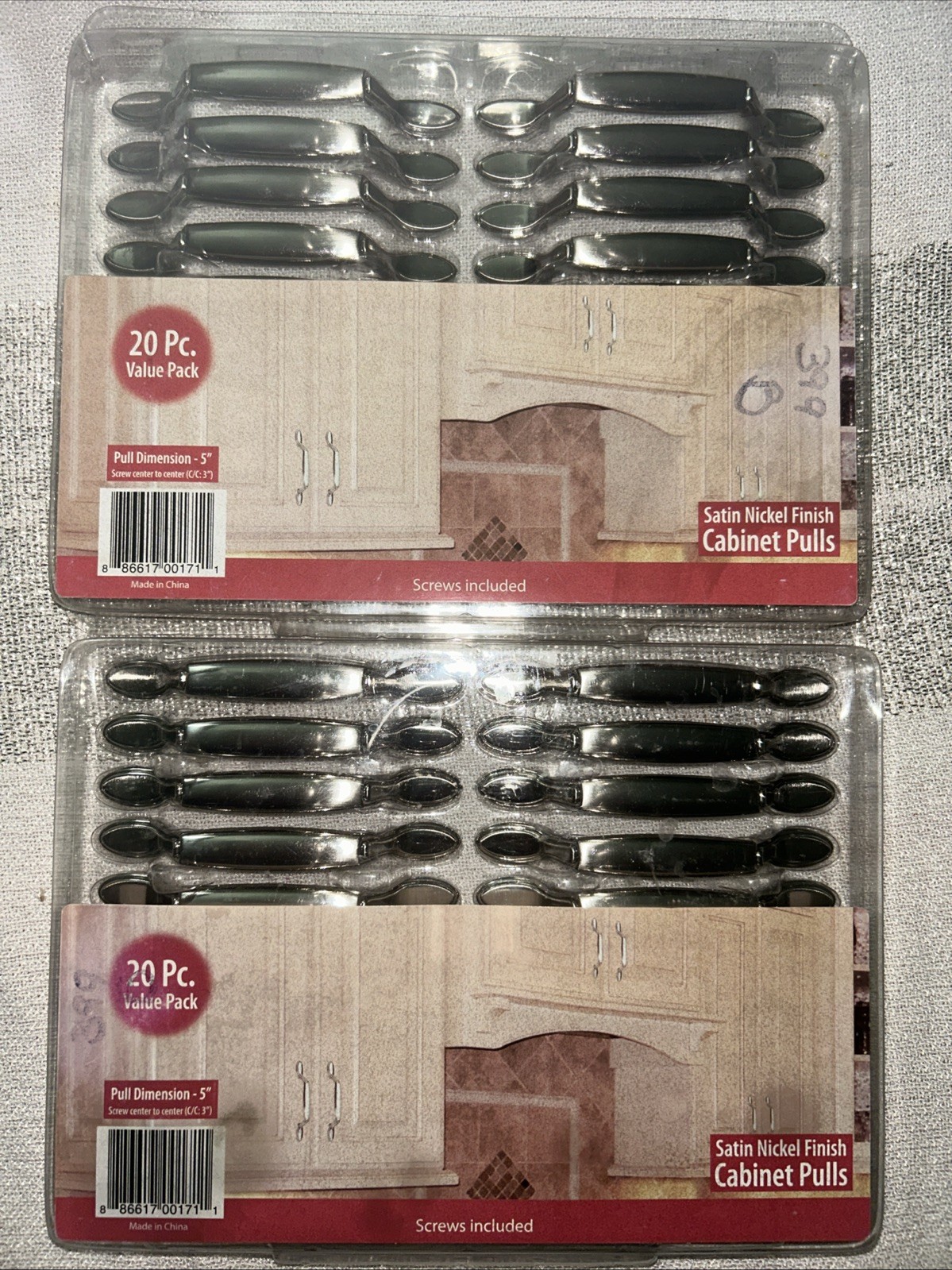 Finish 5" Cabinet Pulls 20 Pack New.           (2 Pack)