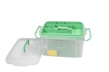 Medicine Storage Container w Handle Portable Storage Container Organizer 9.25"