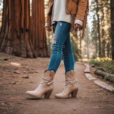 Women Silver Metal Chain Boot Bracelet Shoe PAIR Tassel Fringe Charms HANDMADE