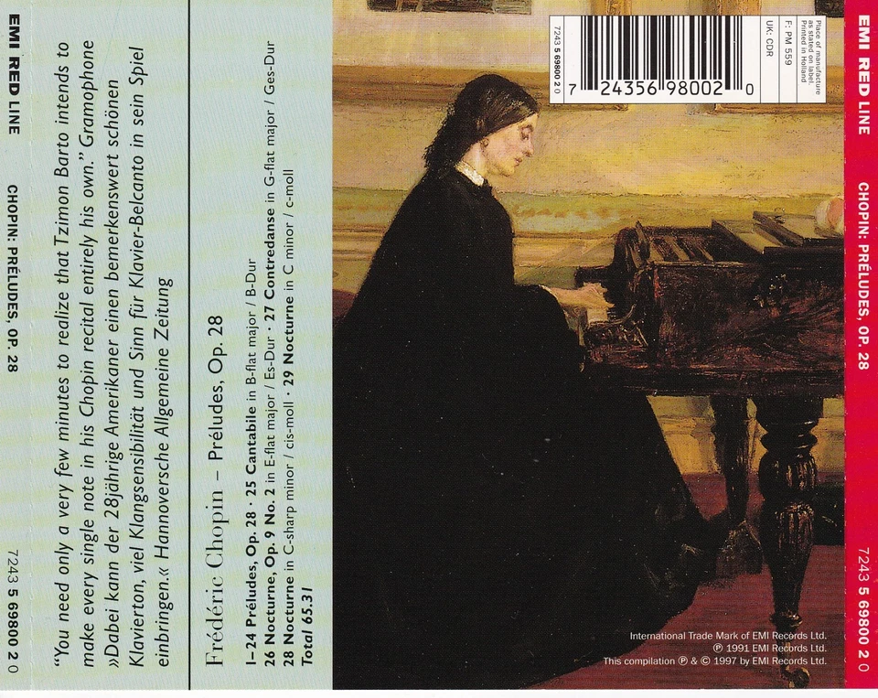 TZIMON BARTO - CHOPIN / PRÈLUDES OP 28 (SIGNIERT/AUTOGRAMM/RED LINE) 1 CD *TOP!* - Bild 3 von 3