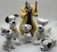 Vintage Disney 101 Dalmatians With Cruella Ceramic Figurines China