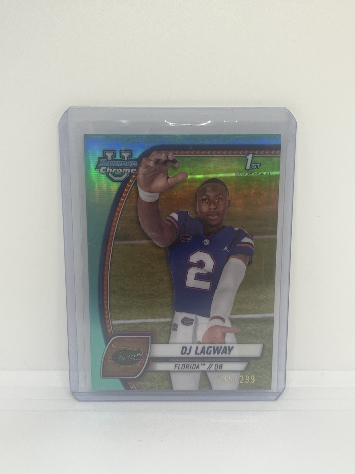 2024 Bowman University Chrome Aqua Refractor /299 DJ Lagway #63