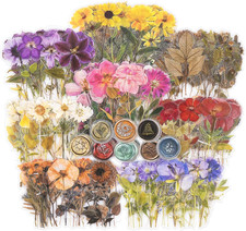 Pressed Flower Themed Stickers Set 320 Pieces Dried Flowers Resin Stickers Dec