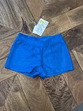 New! Capezio Girls Blue Boy Cut Dance Shorts Youth 6 X