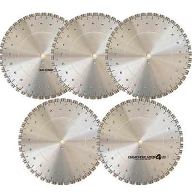 14'' Diamond saw blade 15mm Segment 4 Reinforced concrete  W/Rebar 5 Pack