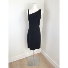 Diane von Furstenberg Black One Shoulder Ruched Sheath Dress Size 10 NWT